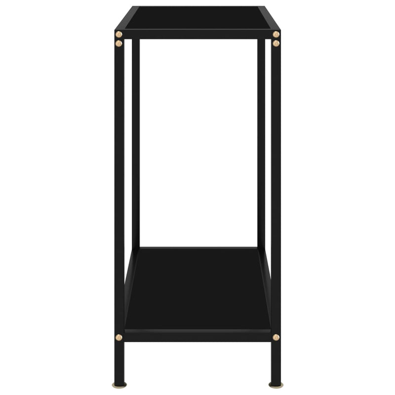 vidaXL fekete edzett üveg tálalóasztal 60 x 35 x 75 cm