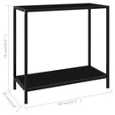 vidaXL fekete edzett üveg tálalóasztal 80 x 35 x 75 cm