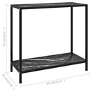 vidaXL fekete edzett üveg tálalóasztal 80 x 35 x 75 cm