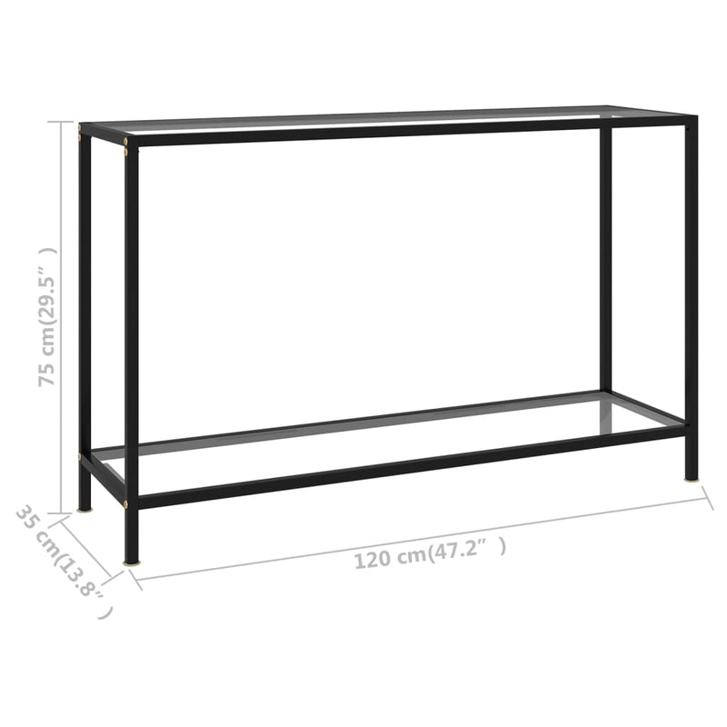 vidaXL átlátszó edzett üveg tálalóasztal 120 x 35 x 75 cm