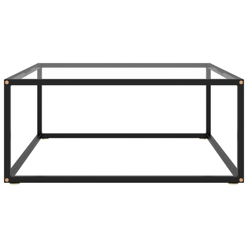 vidaXL fekete dohányzóasztal edzett üveggel 80 x 80 x 35 cm