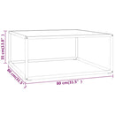 vidaXL fekete dohányzóasztal fehér márvány mintás üveggel 80x80x35 cm