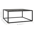 vidaXL fekete dohányzóasztal fekete márvány mintás üveggel 80x80x35 cm