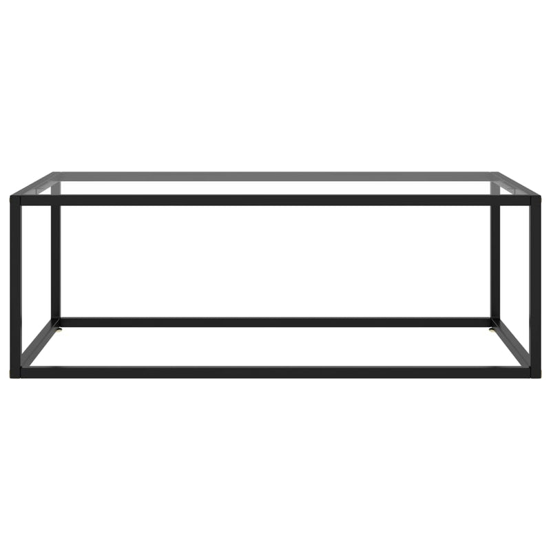 vidaXL fekete dohányzóasztal edzett üveggel 100 x 50 x 35 cm