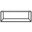 vidaXL fekete dohányzóasztal fehér márvány mintás üveggel 100x50x35 cm