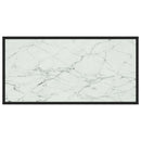 vidaXL fekete dohányzóasztal fehér márvány mintás üveggel 100x50x35 cm
