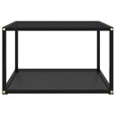 vidaXL fekete edzett üveg dohányzóasztal 60 x 60 x 35 cm
