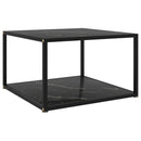 vidaXL fekete edzett üveg dohányzóasztal 60 x 60 x 35 cm