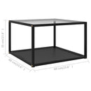 vidaXL fekete és átlátszó edzett üveg dohányzóasztal 60 x 60 x 35 cm