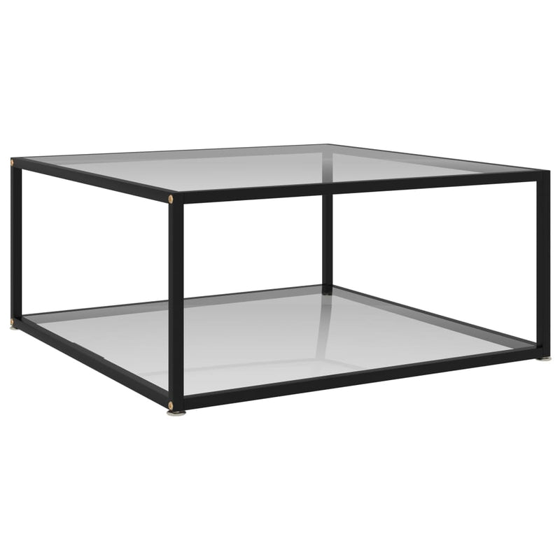 vidaXL átlátszó edzett üveg dohányzóasztal 80 x 80 x 35 cm