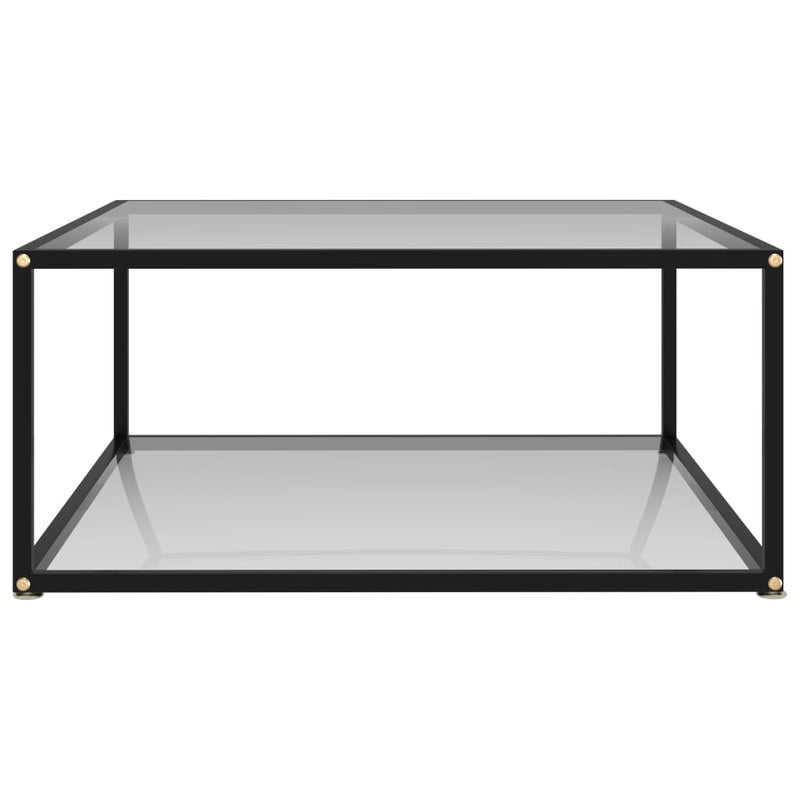 vidaXL átlátszó edzett üveg dohányzóasztal 80 x 80 x 35 cm