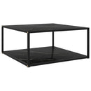 vidaXL fekete edzett üveg dohányzóasztal 80 x 80 x 35 cm
