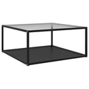 322896 vidaXL Coffee Table Transparent and Black 80x80x35 cm Tempered Glass