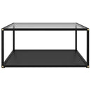 322896 vidaXL Coffee Table Transparent and Black 80x80x35 cm Tempered Glass