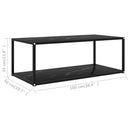 vidaXL fekete edzett üveg dohányzóasztal 100 x 50 x 35 cm