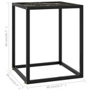 vidaXL fekete dohányzóasztal fekete márványmintás üveggel 40x40x50 cm