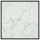 vidaXL fekete dohányzóasztal fehér márvány mintás üveggel 90x90x50 cm