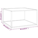 vidaXL fekete dohányzóasztal fehér márvány mintás üveggel 90x90x50 cm