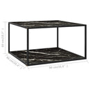 vidaXL fekete dohányzóasztal fekete márvány mintás üveggel 90x90x50 cm
