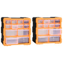 vidaXL 2 db többfiókos szervező 12 fiókkal 26,5 x 16 x 26 cm