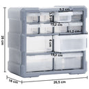vidaXL 2 db többfiókos szervező 12 fiókkal 26,5 x 16 x 26 cm