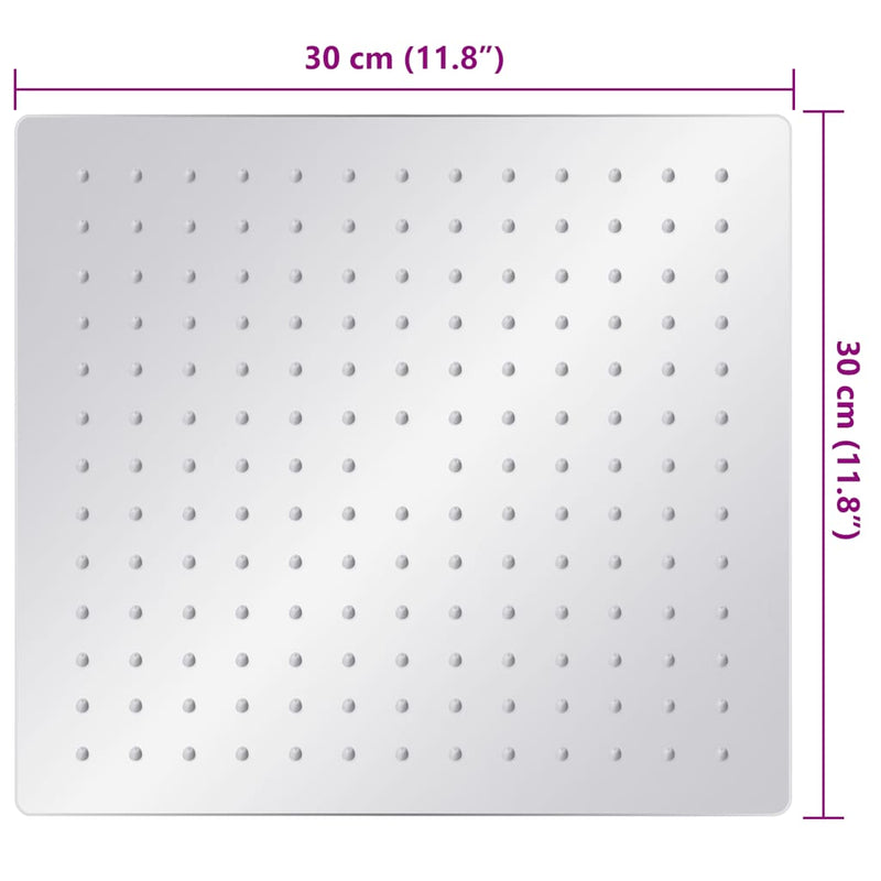 vidaXL négyszögletes rozsdamentes acél esőztető zuhanyrózsa 30x30 cm