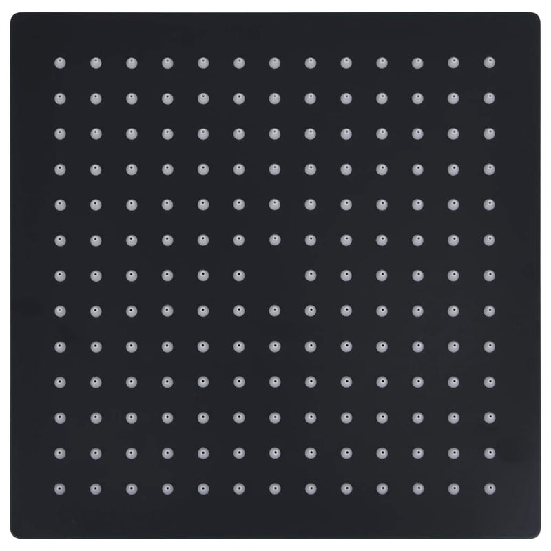 vidaXL fekete négyszögletes rozsdamentes acél esőztető zuhanyfej 25x25 cm