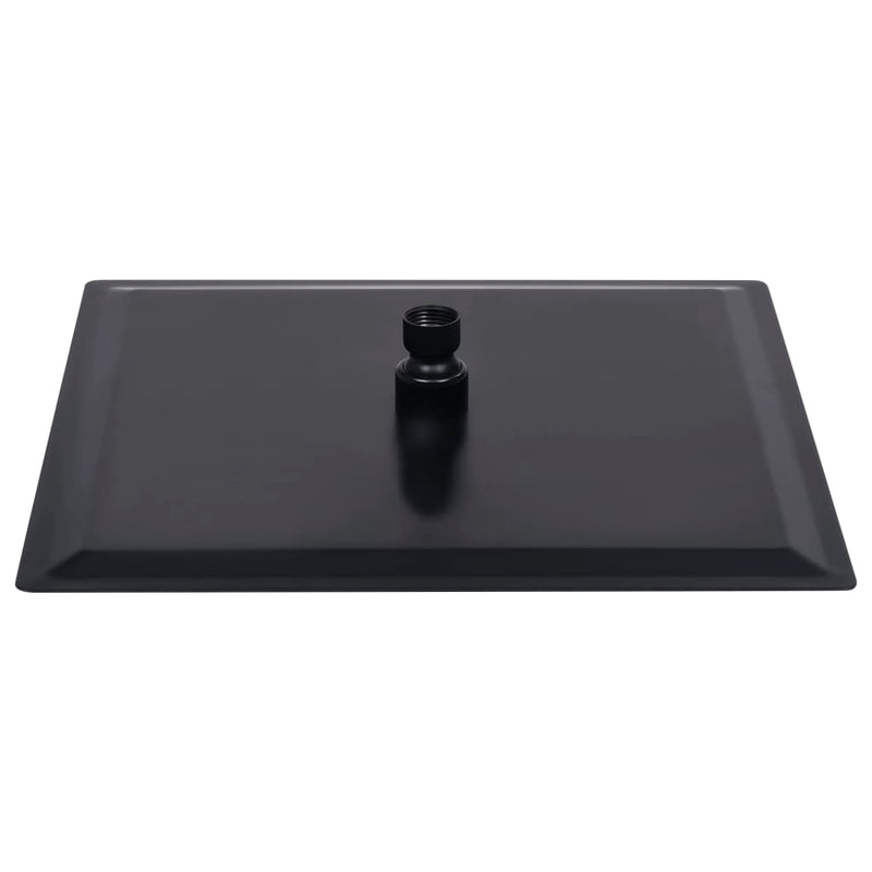 vidaXL fekete négyszögletes rozsdamentes acél esőztető zuhanyfej 30x30 cm