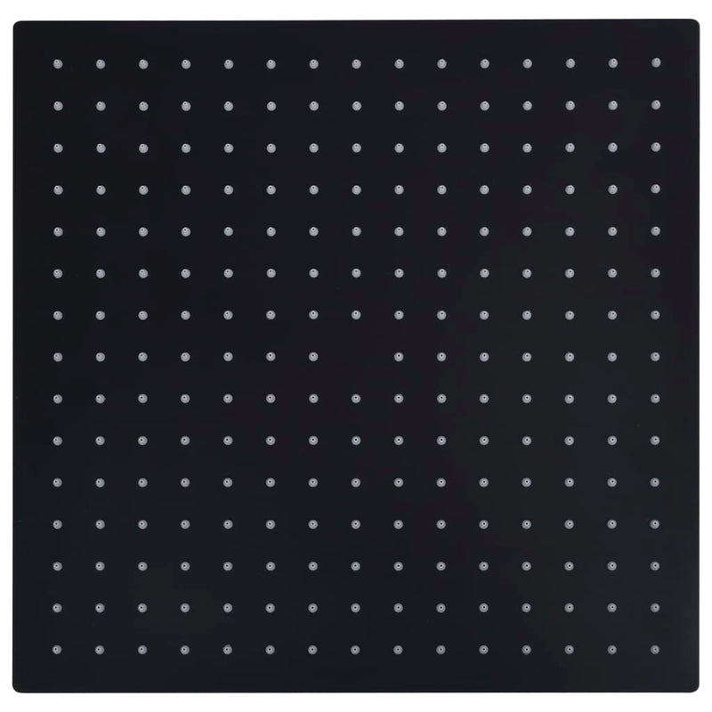 vidaXL fekete négyszögletes rozsdamentes acél esőztető zuhanyfej 40x40 cm