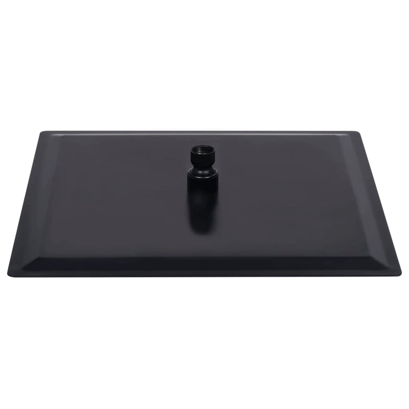 vidaXL fekete négyszögletes rozsdamentes acél esőztető zuhanyfej 40x40 cm