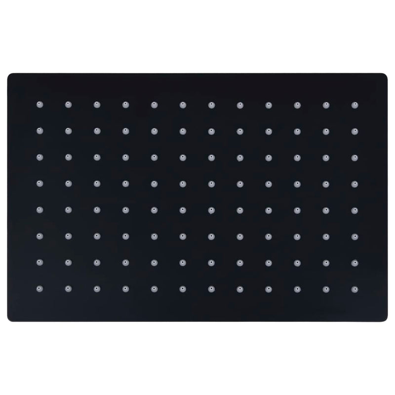 vidaXL fekete négyszögletes rozsdamentes acél esőztető zuhanyfej 30x20 cm