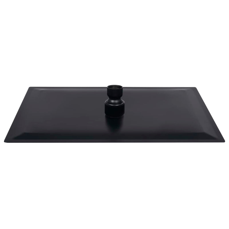 vidaXL fekete négyszögletes rozsdamentes acél esőztető zuhanyfej 30x20 cm