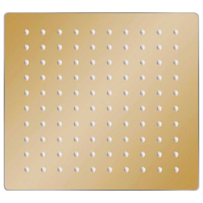 vidaXL aranyszínű négyszögletes rozsdamentes acél esőztető zuhanyfej 20x20 cm