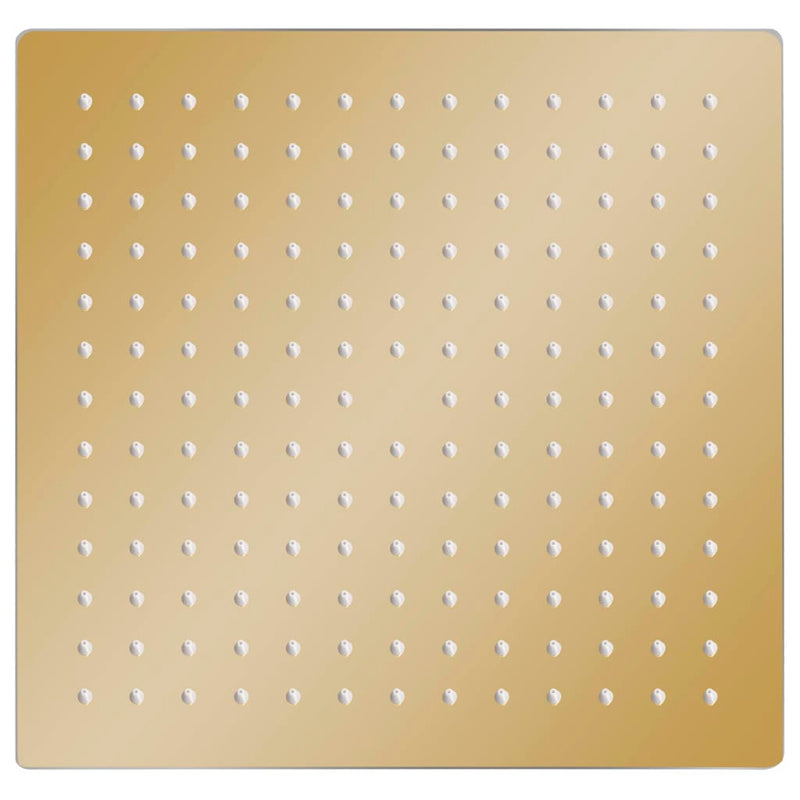 vidaXL aranyszínű négyszögletes rozsdamentes acél esőztető zuhanyfej 30x30 cm