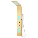 vidaXL aranyszínű 201-es rozsdamentes acél ívelt zuhanypanel rendszer