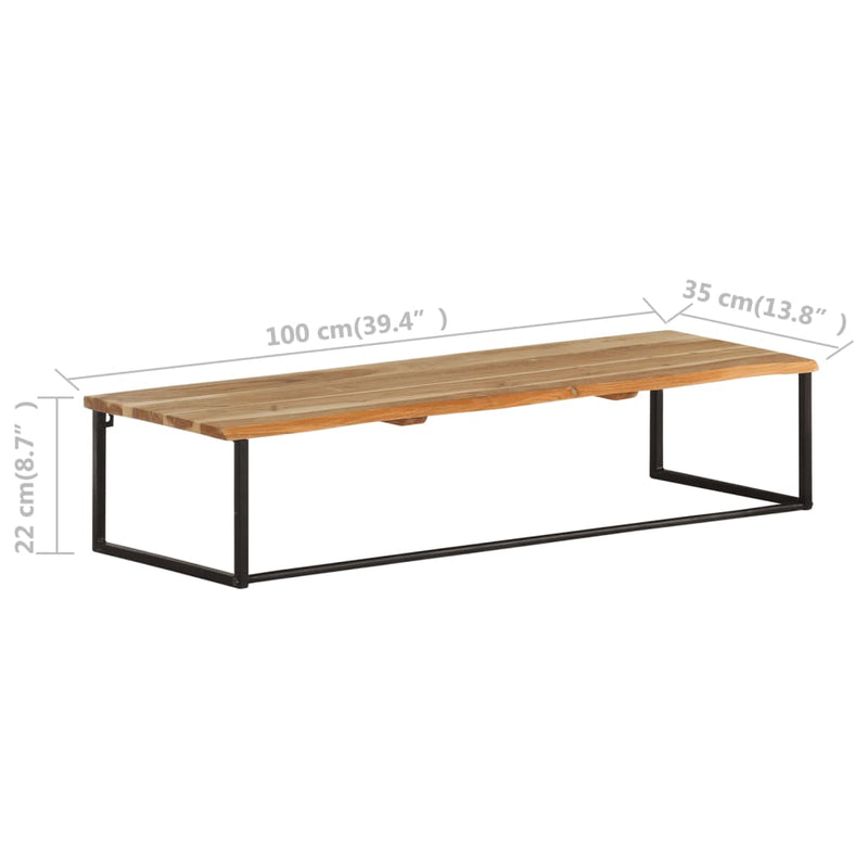 vidaXL tömör akácfa ruhafogas természetes éllel 100 x 35 x 22 cm