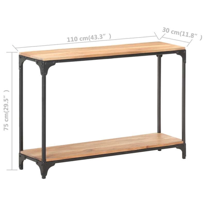 vidaXL tömör akácfa tálalóasztal 110 x 30 x 75 cm