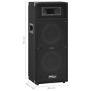 vidaXL 2 db professzionális fekete passzív hifi színpadi hangfal 1000W