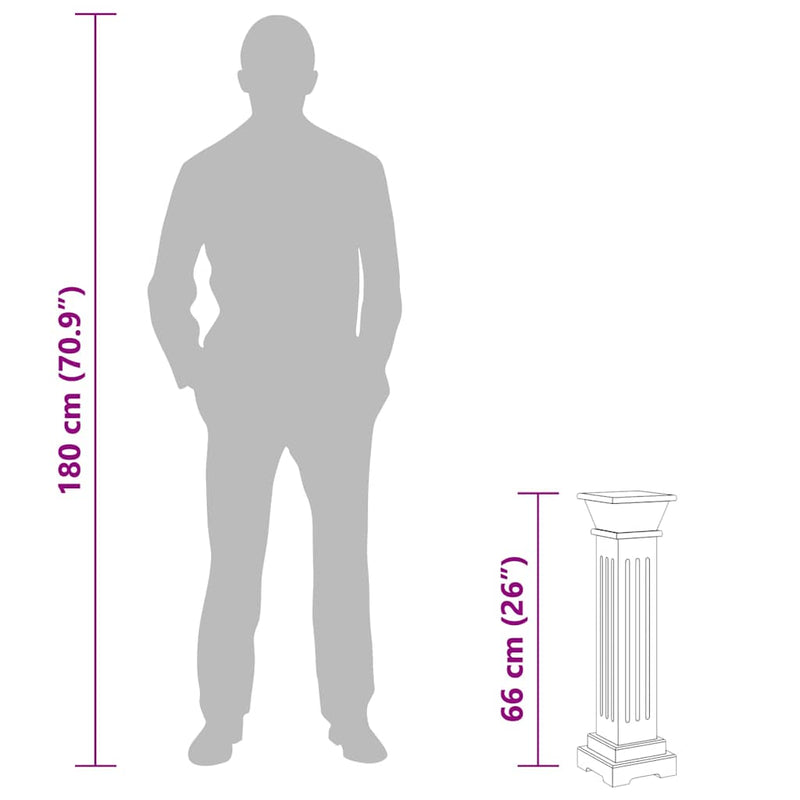 vidaXL klasszikus faszínű MDF szögletes oszlop virágállvány 17x17x66cm