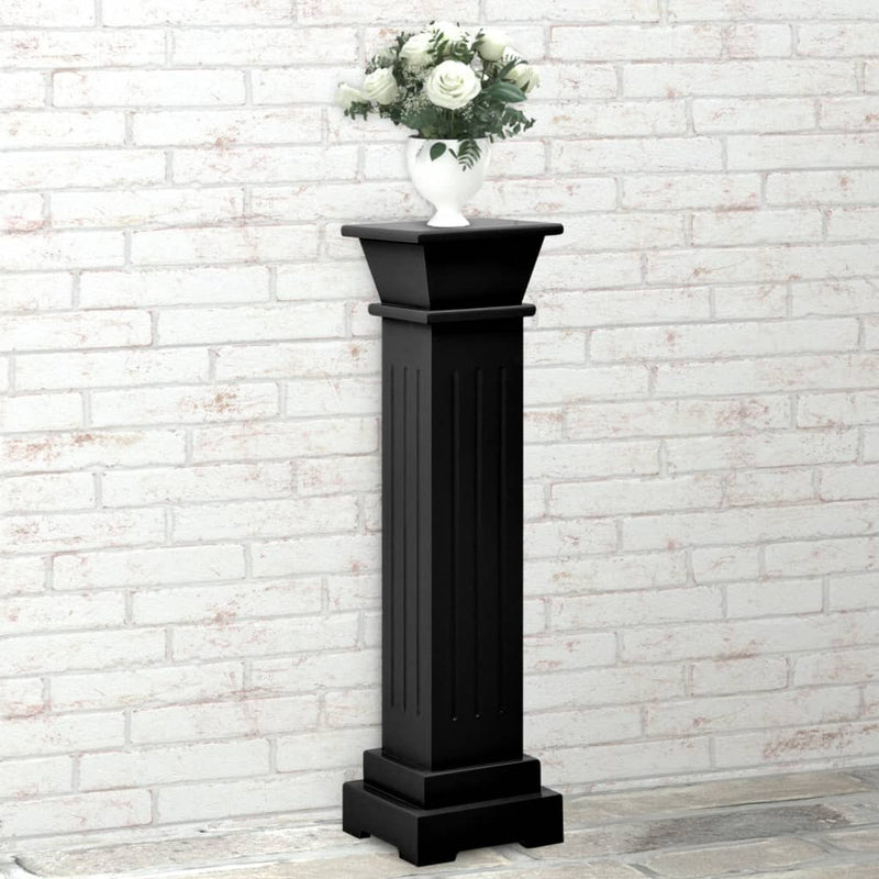 vidaXL klasszikus fekete MDF szögletes oszlop virágállvány 17x17x66cm