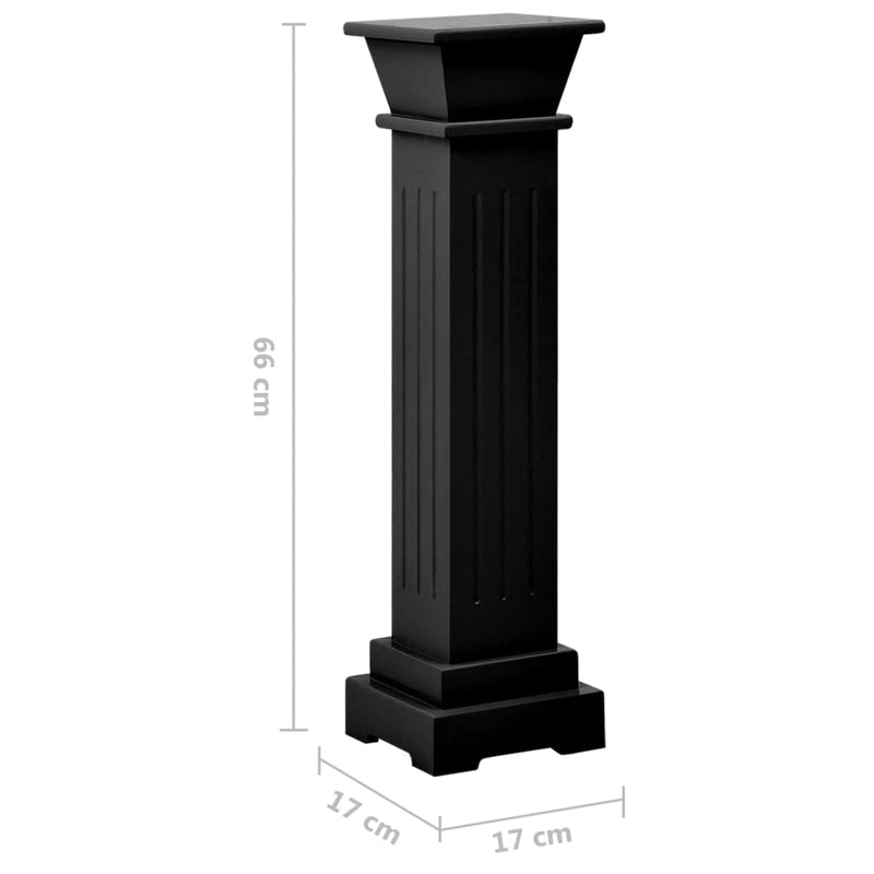 vidaXL klasszikus fekete MDF szögletes oszlop virágállvány 17x17x66cm
