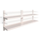 vidaXL 2 db kétszintes rozsdamentes acél fali polc 200 x 30 cm
