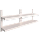 vidaXL 2 db kétszintes rozsdamentes acél fali polc 200 x 30 cm