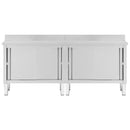 vidaXL 2db rozsdamentes acél munkaasztal tolóajtókkal 200x50x(95-97)cm