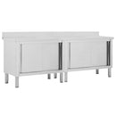 vidaXL 2db rozsdamentes acél munkaasztal tolóajtókkal 240x50x(95-97)cm