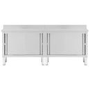 vidaXL 2db rozsdamentes acél munkaasztal tolóajtókkal 240x50x(95-97)cm