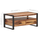vidaXL tömör akácfa dohányzóasztal 100 x 55 x 45 cm