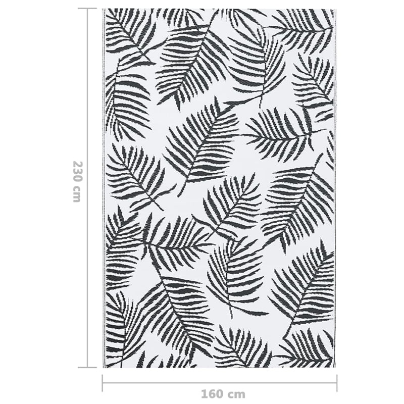 vidaXL ARAKIL kültéri szőnyeg fehér és fekete 160x230 cm PP