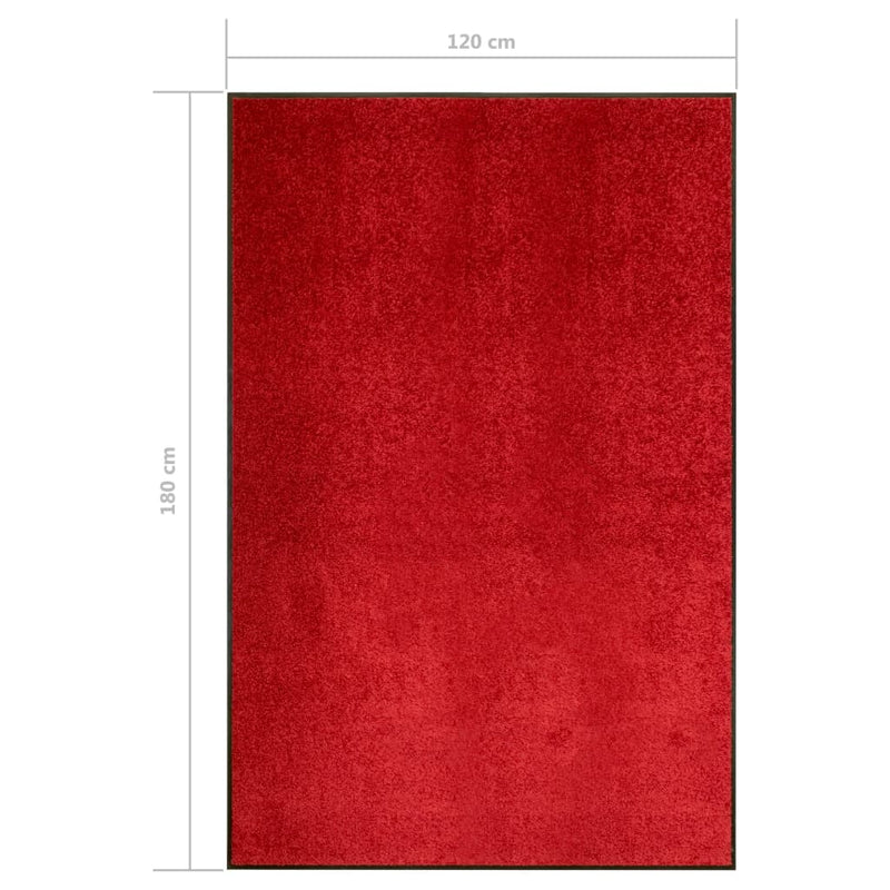 vidaXL piros kimosható lábtörlő 120 x 180 cm