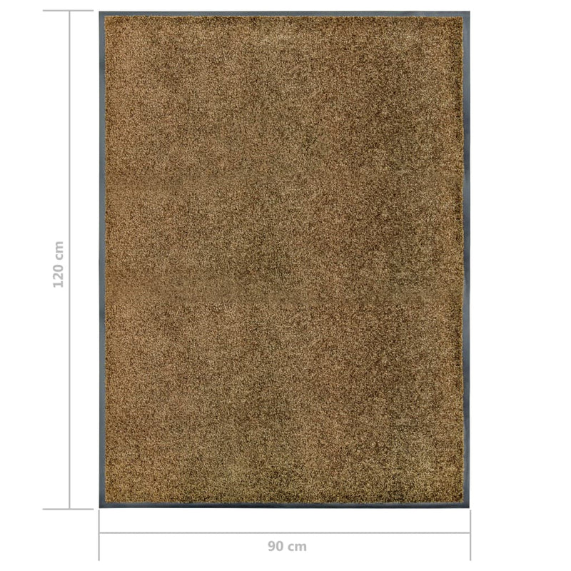 vidaXL barna kimosható lábtörlő 90 x 120 cm